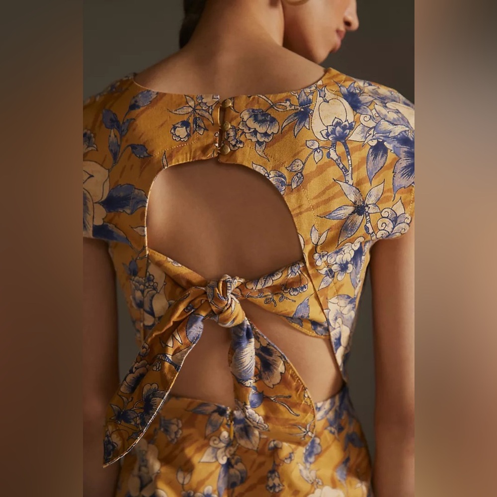 Anthropologie Tie-Back Utility Mini Dress - Picture 4 of 6